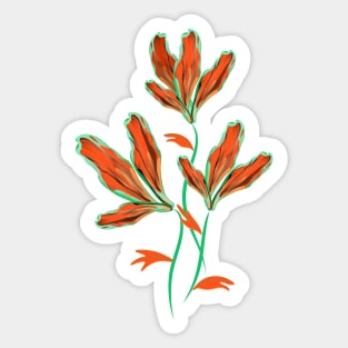 Fluorescent orange flowers Sticker
